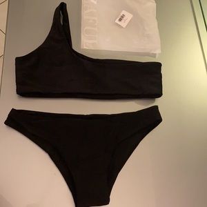 Zaful brand new black one shoulder bikini size L